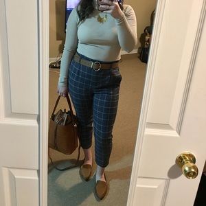 Express Plaid Cropped Pants